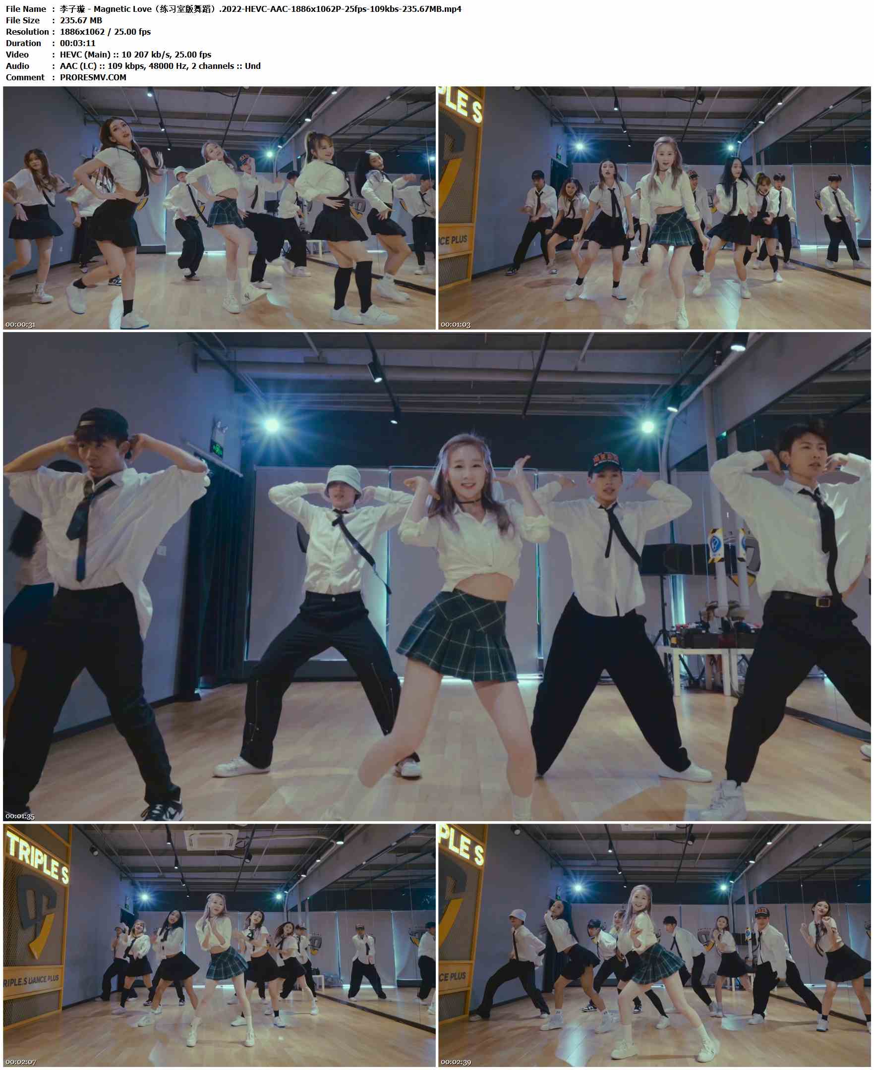 李子璇 - Magnetic Love（练习室版舞蹈）.2022-HEVC-AAC-1886x1062P-25fps-109kbs-235.67MB官方MV_高清MV
